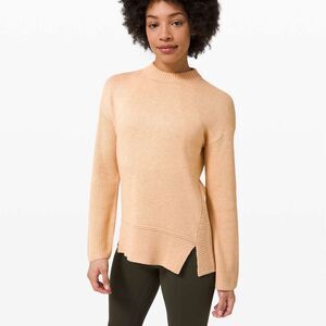 Lululemon Total Ellipse Crewneck Sweater Heathered Ivory Tan